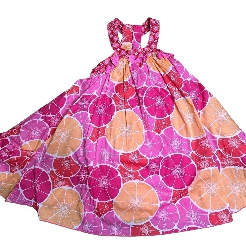deux par deux scoop neck grapefruit dress with bows 6